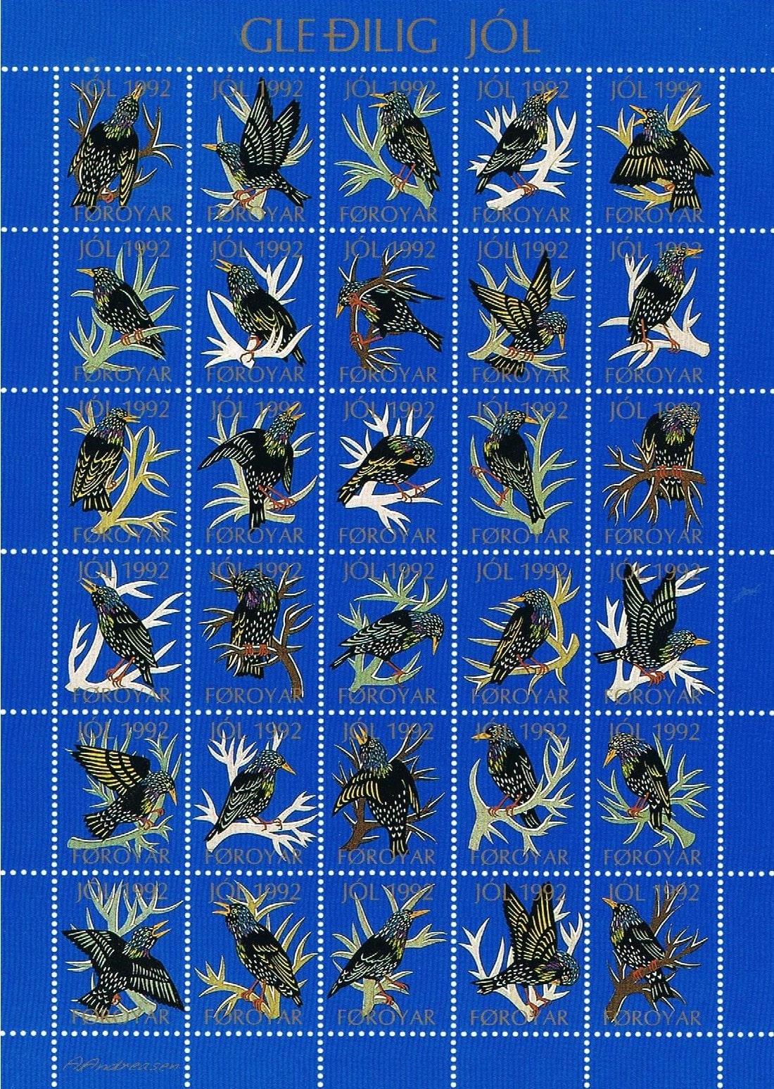 Færøerne Juleark 1992