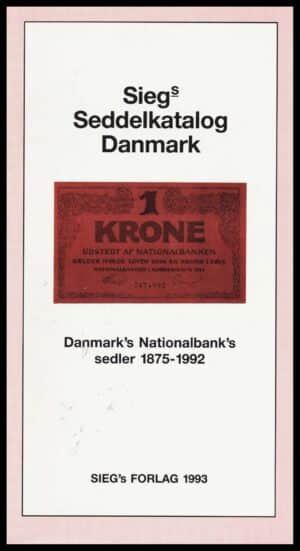 Danmarks Nationalbanks sedler  1875-1992 - Siegs - ANTIKVARISK