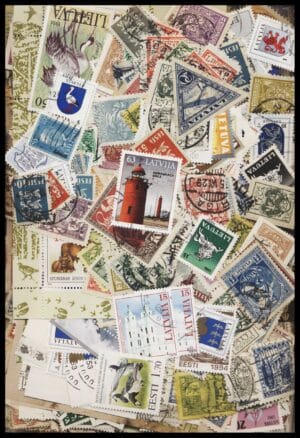 Baltikum frimærker afvaskede ca. 200g