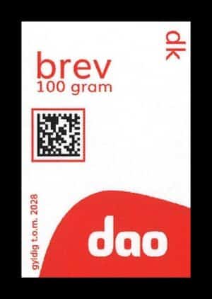DAO Brevmærke - 100 gram - Danmark