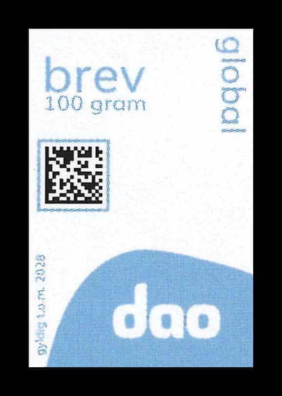 DAO Brevmærke - 100 gram - Udland