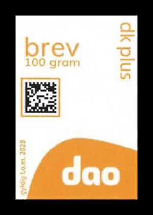 DAO Brevmærke - 100 gram - Danmark - Plus