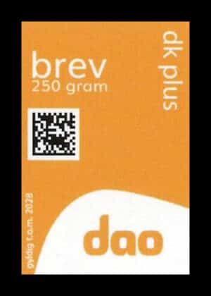 DAO Brevmærke - 250 gram - Danmark - Plus