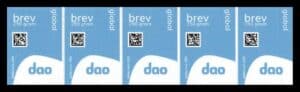 DAO Brevmærke - 250 gram - Udland - 5 stk